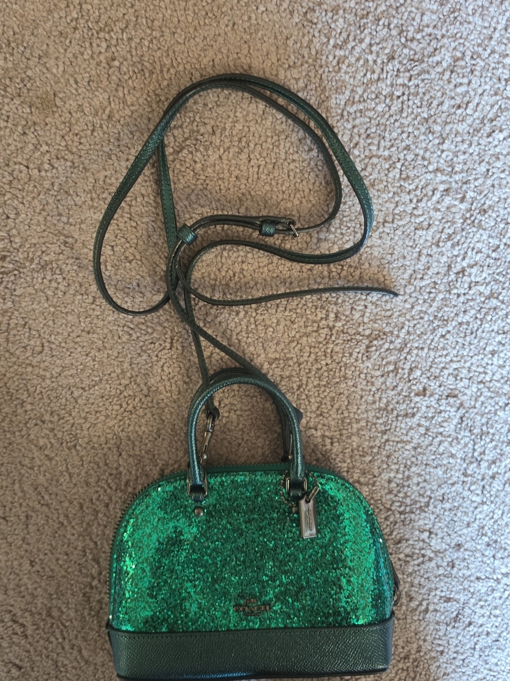 Coach Wizard of Oz Emerald Glitter Micro Mini Sierra Satchel - Picture 4 of 11